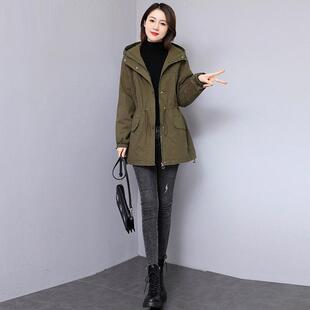 加绒加厚ZYI882服衣女中长派克服冬子季新款小个宽松棉外套冬天款