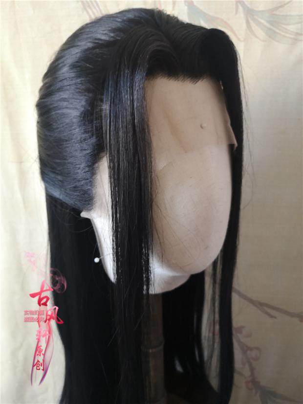 古风轩古装假发配汉服万用美人尖手勾前蕾丝顾帅cos少恭顾昀