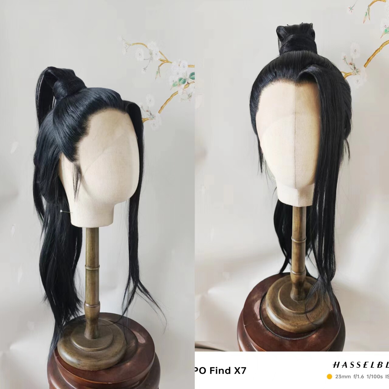 古风轩 古装游戏动漫COSPLAY花道常男款马尾长发包邮前手钩蕾丝