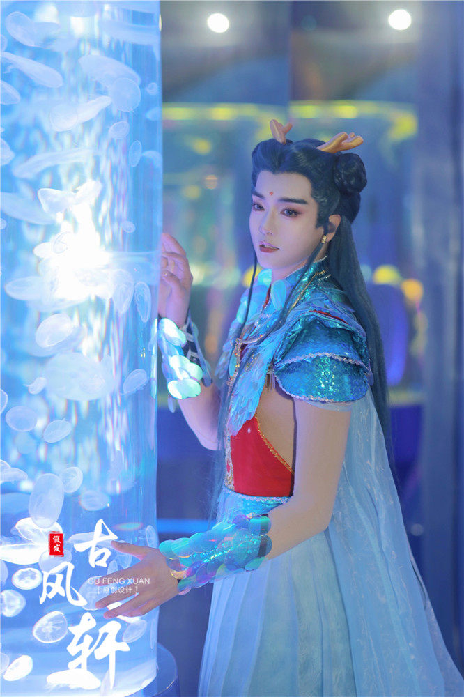 古风轩 古风游戏动漫小龙人COSPLAY假发包邮前手钩双包子蕾丝
