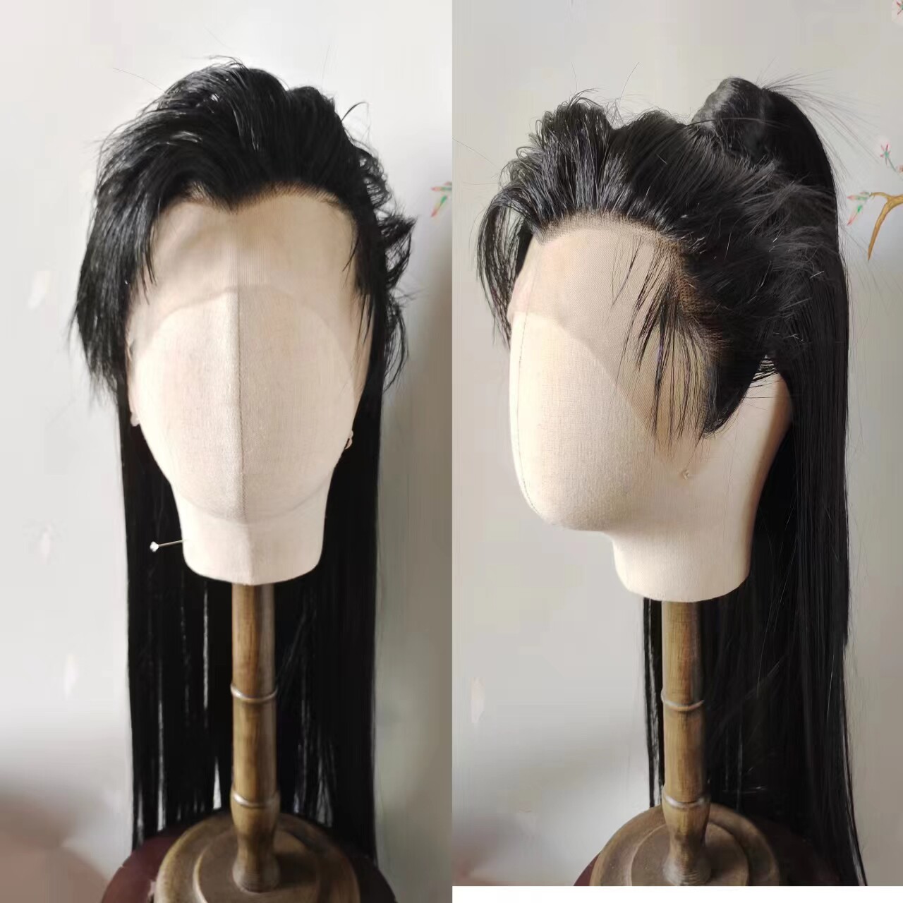 古风轩 古装游戏动漫COSPLAY完美世界石昊长发包邮前手钩蕾丝