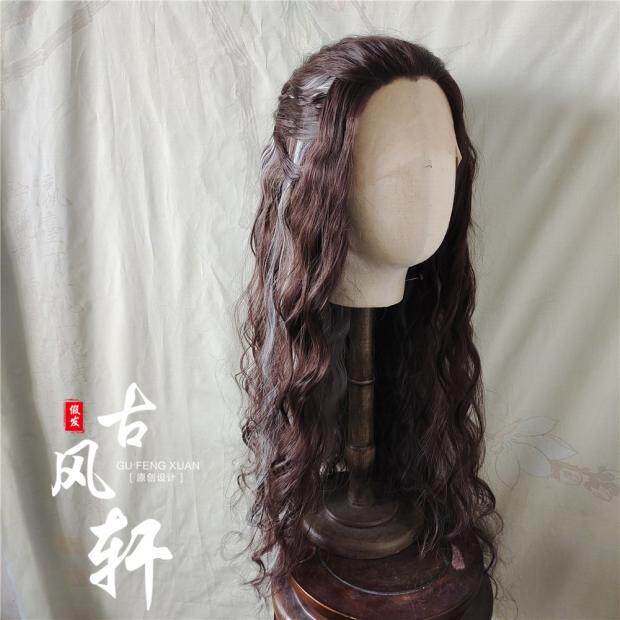 古风轩假发棕色挑染卷发古装男女款电视剧包邮定制长发套配汉服