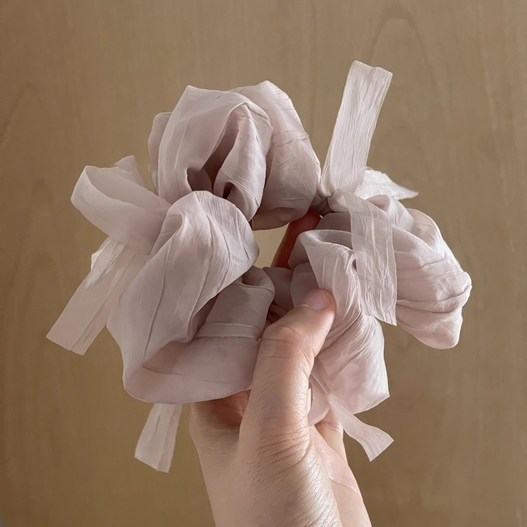 低饱和度 仙气chao温柔芭蕾风轻纱蝴蝶结发圈 日韩头花马尾发绳女