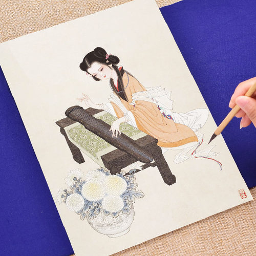 人物教程入门熟宣工笔画白描底稿