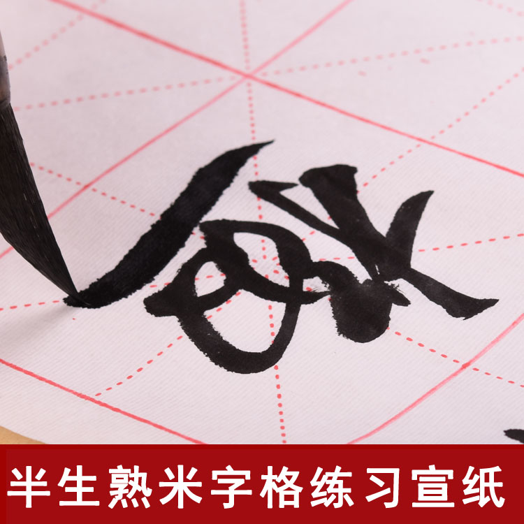 5或10cm中楷练习毛笔初学者书法带格宣纸