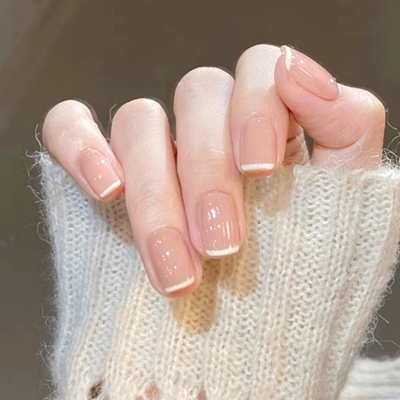 纯手工裸色法式穿戴甲