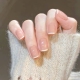 纯手工法式 穿戴甲裸色短款 美甲贴片显白高级感假指甲片孕妇可拆卸