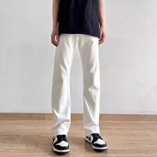 子 春秋男女直筒显瘦百搭长裤 美式 高街cleanfit黑色弯刀微喇牛仔裤