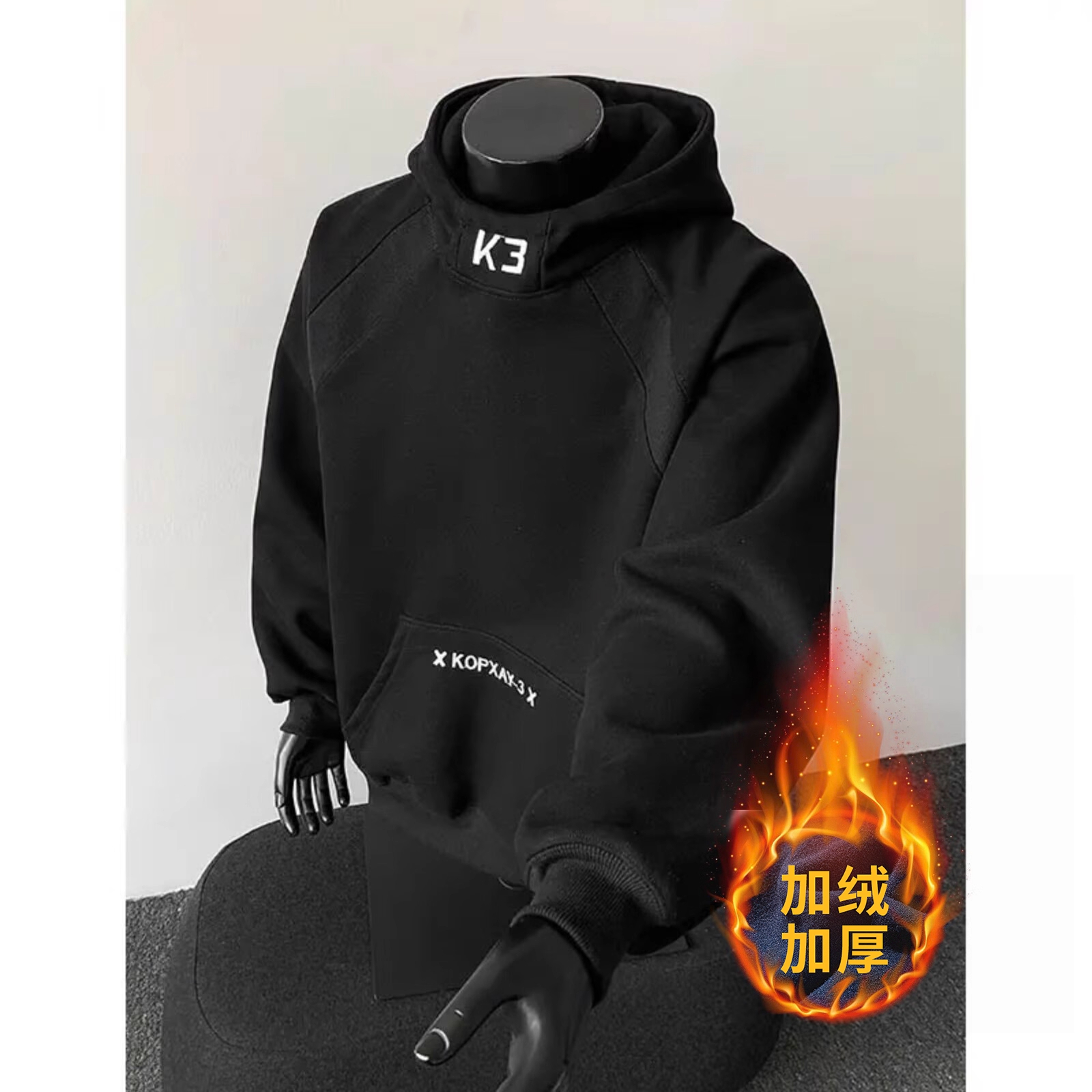 加绒加厚新款情侣装秋冬装刺绣连帽卫衣高级感小众设计感简约潮流