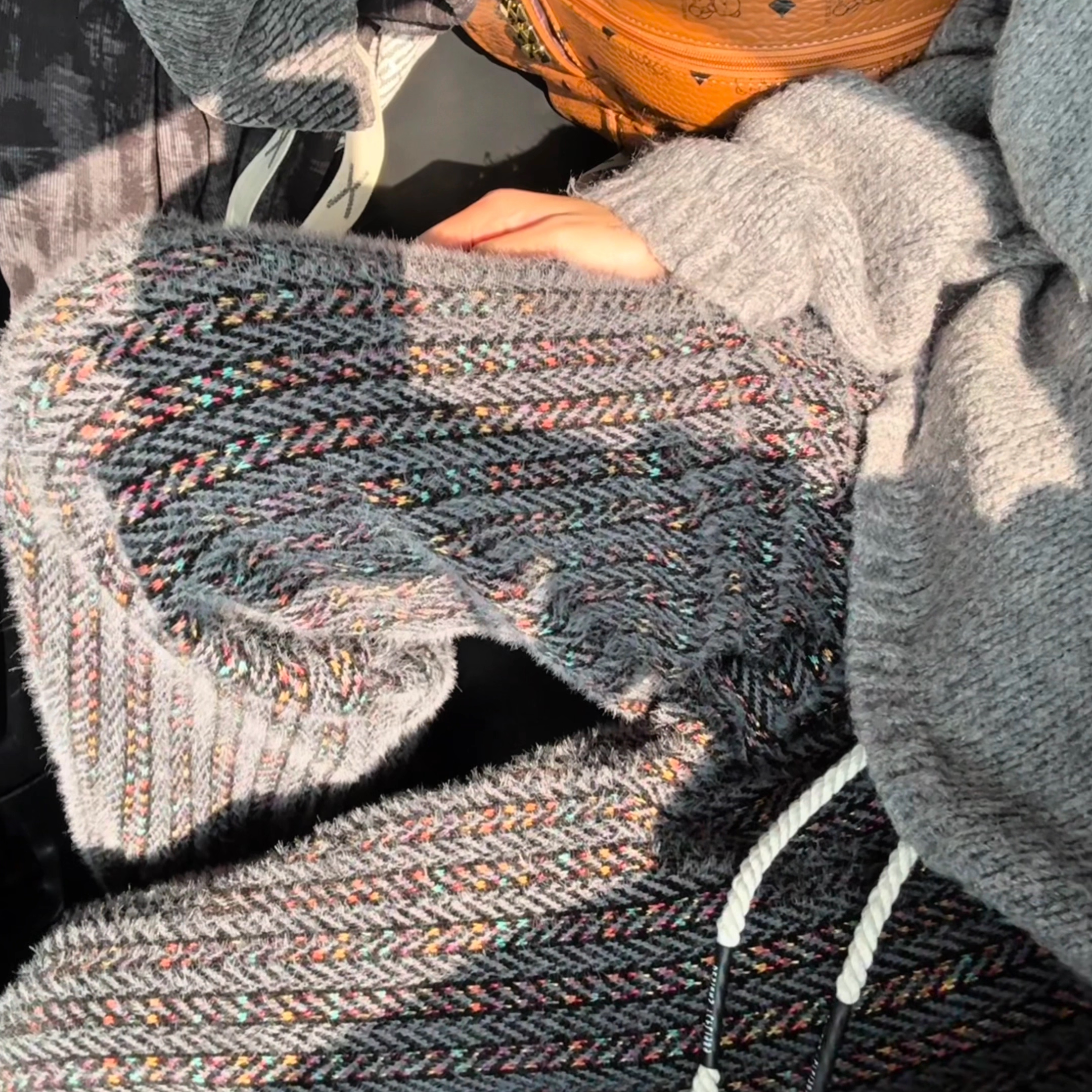 老钱风复古灯芯绒裤子男女秋冬小香风编织条纹卫裤宽松直筒休闲裤