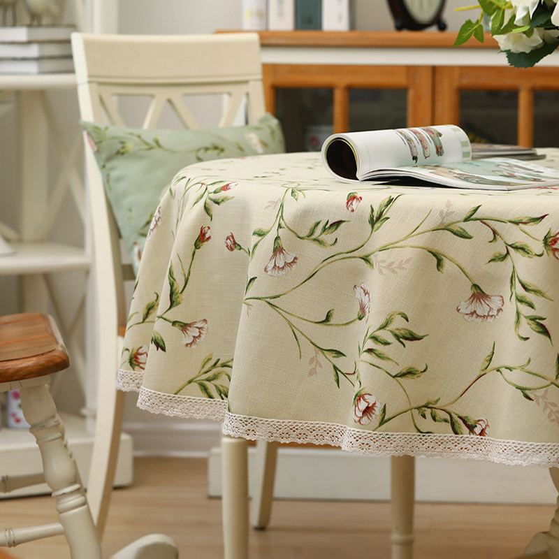 美式田园大圆桌布台布布艺家用圆形餐桌布茶几布简约现代中式桌套,居家布艺,桌布,淘宝优惠券,粉丝福利购,淘宝优惠卷