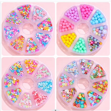 八格圆盒收纳彩珠树脂配件材料