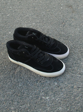 满两双包邮11.30瑕疵女士高帮系带超纤内里夹毛休闲平底女鞋