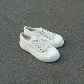 2.8瑕疵女士低帮系带厚底休闲增高帆布女鞋 满2双 包邮