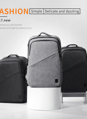 cai学生背包男大容量黑色双肩包校园高中生书包防水笔记本电脑包