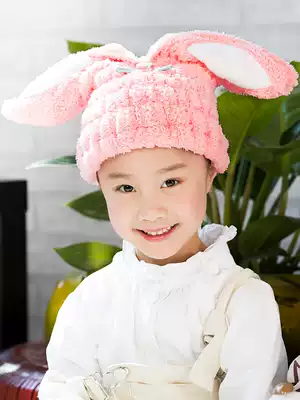 Home Zhibao children's dry hair cap exported to Japan absorbent thick dry hair towel shower cap cute soft quick hair cap