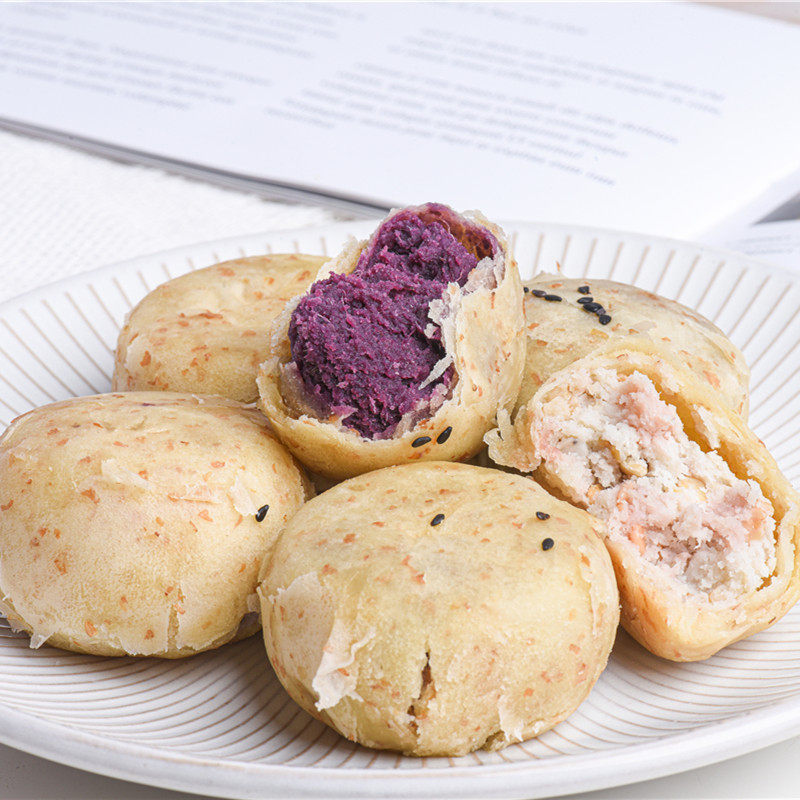 谷之味无蔗糖全麦紫薯芋泥淮山饼低脂低卡糯叽叽零食糕点热量麻薯