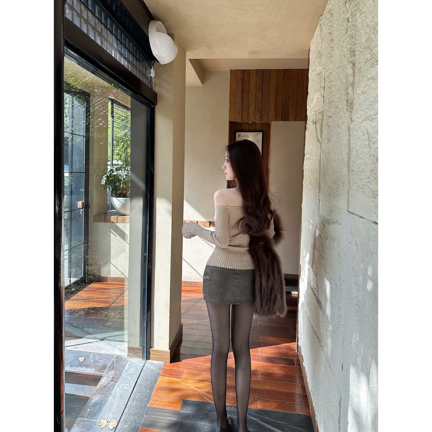 【Dear zhazha】心机小皮裙~高腰修身包臀A字防走光PU皮半身短裙