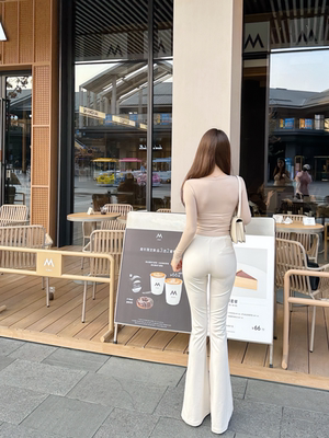 高腰气质温柔长裤喇叭裤