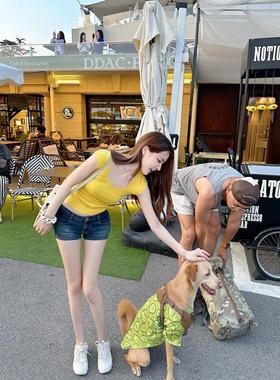 【Dear zhazha】蛮腰美胯热裤~修身低腰包臀丰胯垫蓝色牛仔超短裤