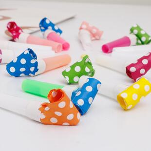 生日派对彩色波点吹龙伸缩哨子吹龙幼儿园儿童小孩吹吹卷气氛玩具