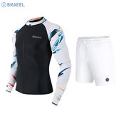 游泳浮潜显瘦水母服 长裤 韩国冲浪潜水服全身防晒速干男士 拉链长袖