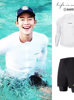 braeel浮潜服泳衣修身男士泳衣上衣长袖防晒潜水服套装水母冲浪服