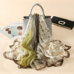 百搭桑蚕丝纱巾杭州丝绸雪纺披肩长围巾 真丝珍珠缎丝巾女春秋夏季