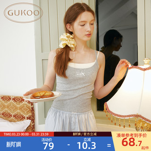 Gukoo 蕾丝花边内搭上衣打底吊带 果壳背心女春夏百搭2026年新款