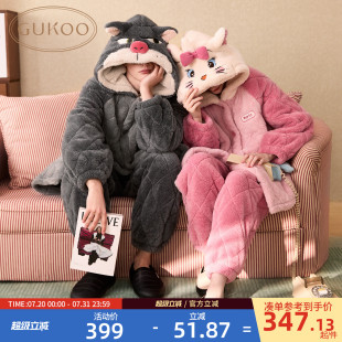 家居服套装 Gukoo 夹棉保暖男士 果壳睡衣情侣冬季 迪士尼联名新款
