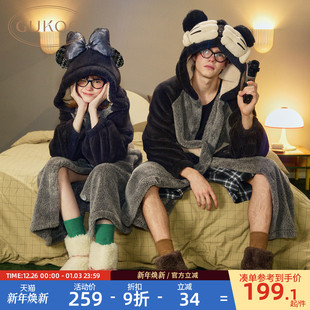 毛绒保暖男士 迪士尼联名新款 家居服睡袍D 果壳睡袍情侣冬季 Gukoo