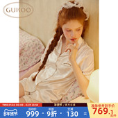 Gukoo 真丝简约女家居服套装 果壳睡衣女夏季 HelloKitty联名新款