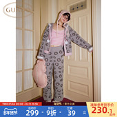 Gukoo 半边绒女士家居服套装 果壳睡衣女冬季 迪士尼联名新款