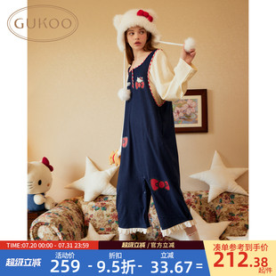 Gukoo 纯棉女士家居服连体衣C 果壳睡衣春秋款 HelloKitty联名新款