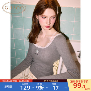 玛丽猫联名新款 女冬季 简约百搭女士保暖上衣 果壳打底衫 Gukoo