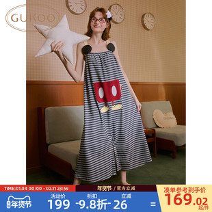 Gukoo/果壳睡衣女春夏迪士尼联名新款可爱纯棉女士家居服连体衣B