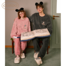 睡衣男家居服套装 米奇舒棉绒薄款 迪士尼新款 果壳情侣睡衣女冬季