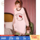 hellokitty联名新款 Gukoo 果壳睡裙女冬季 半边绒女士家居服睡裙D