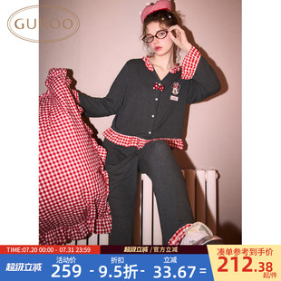 Gukoo 果壳睡衣女春秋款 迪士尼联名新款 米妮女士家居服套装