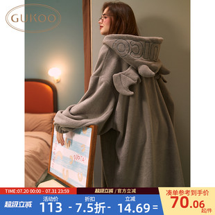 Gukoo 万圣节小恶魔家居服D 果壳睡袍女冬长款 睡裙女冬睡衣女薄款