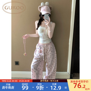 带胸垫蕾丝边百搭背心 mikko联名新款 Gukoo 果壳女士背心夏季