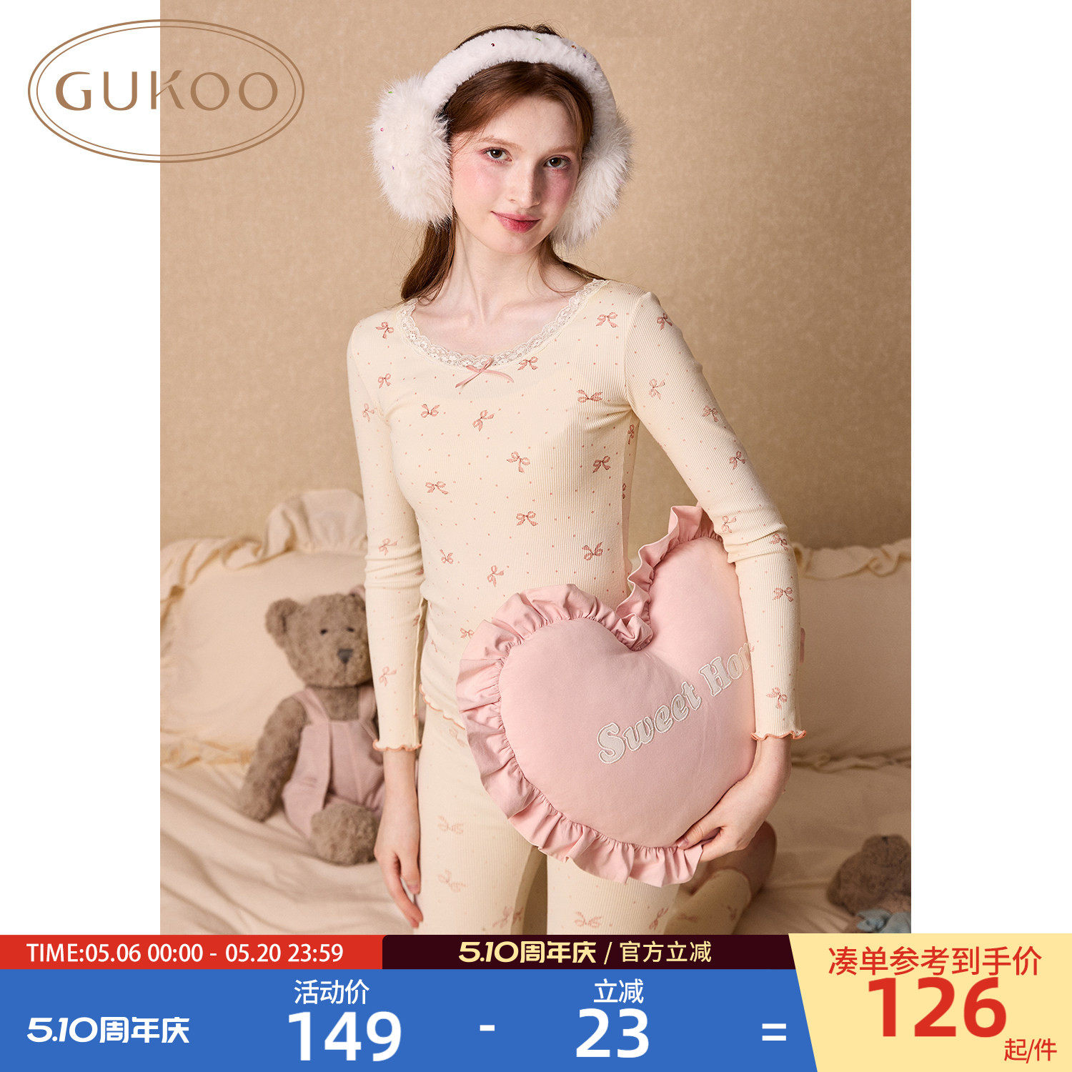Gukoo/���Ǳ�ů����Ů�ﶬ��������ӡ�¿�����Ůʿ���������װ������Ůʿ��ů��װ S  125.16Ԫ