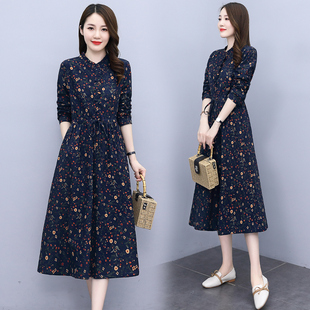 中青年少婦女裝 衣服遮肚子顯瘦打底連衣裙秋天25至30到40歲45 秋裝