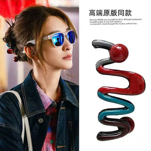 一路繁花李小冉同款波浪珍珠抓夹高级感2025新款鲨鱼夹后脑勺发夹