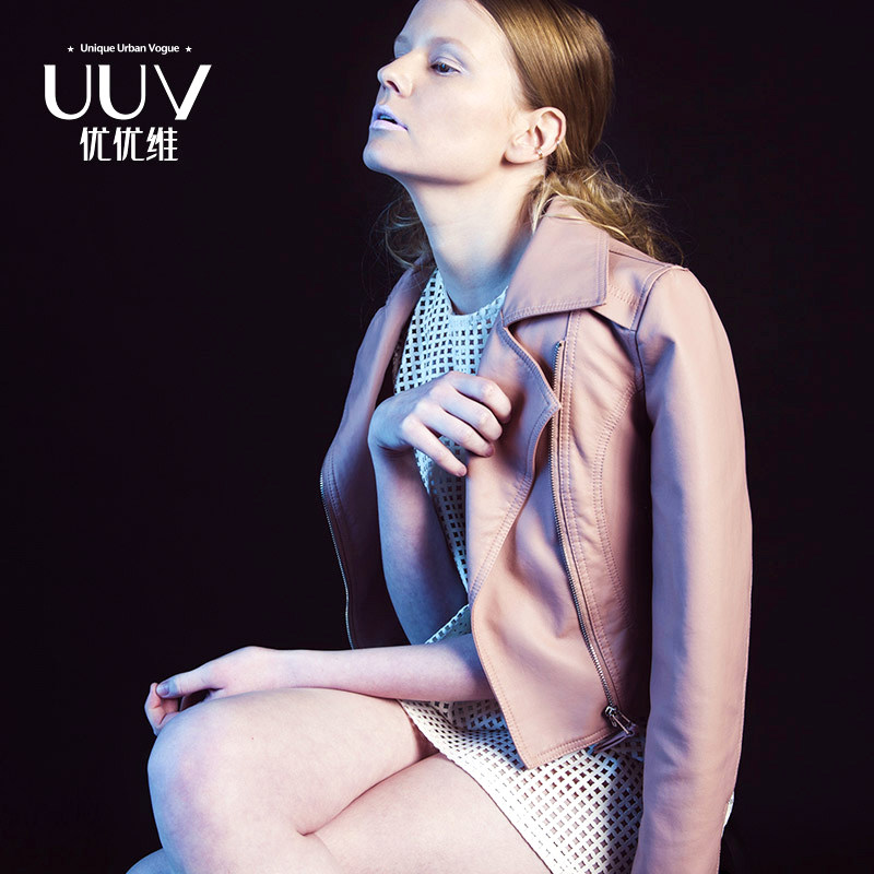 2020新款pu皮衣女短款修身外套百搭小机车皮夹克春秋韩版显瘦粉色