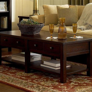 Harbor美式实木咖啡桌house美式乡村实木茶几简约客厅家具茶几