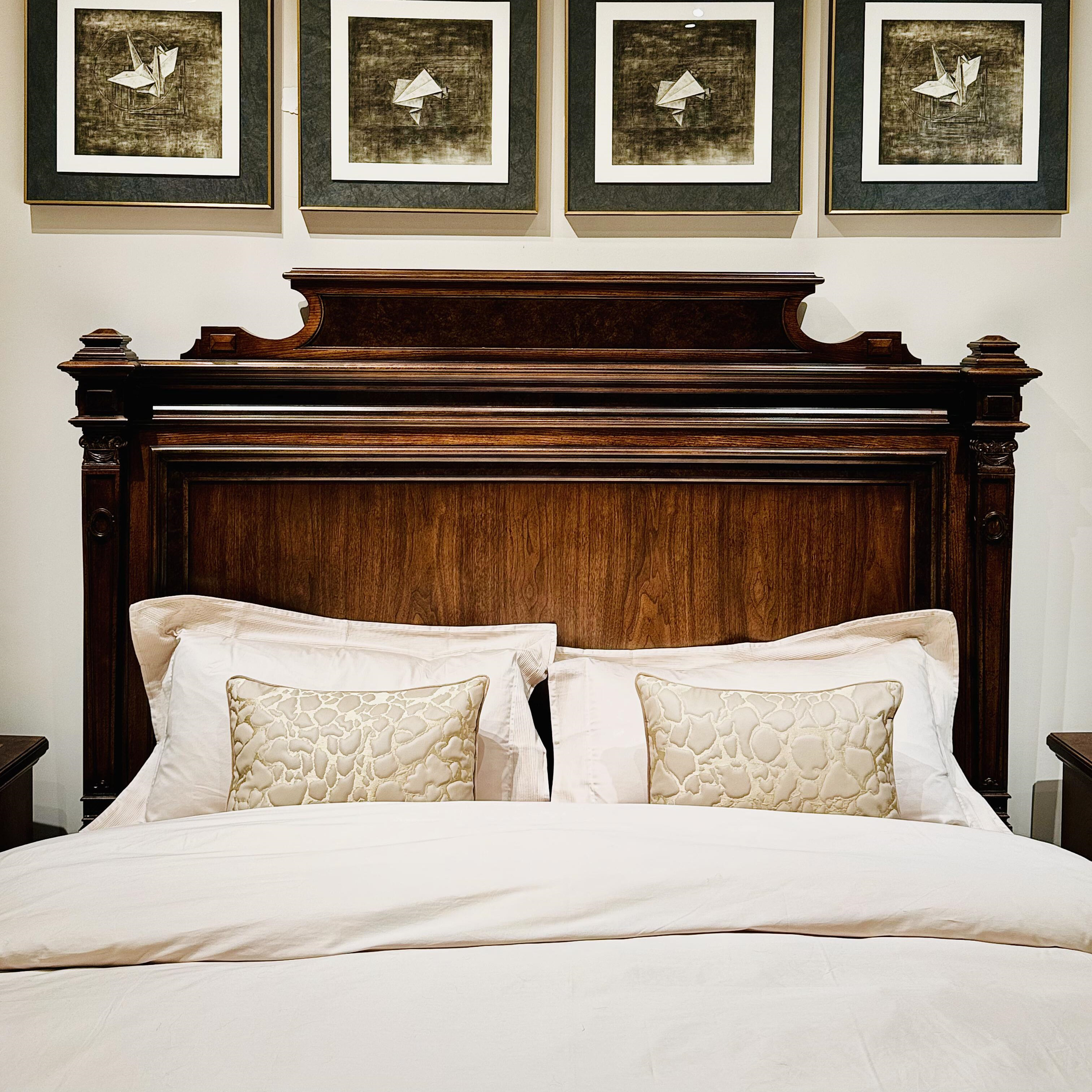 重筑经典大床 美式乡村实木雕刻双人板式床美克art家具美家双人床