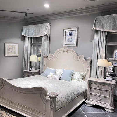 美克art家具欧式雕花复兴印记实木床仿古做旧卧室双人床实木床