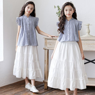 女童半身裙夏装2025新款洋气公主风蛋糕裙中大童长裙夏天海边裙子