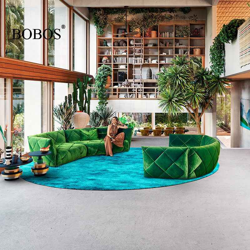 弧形沙发bobos意识极简否海绵